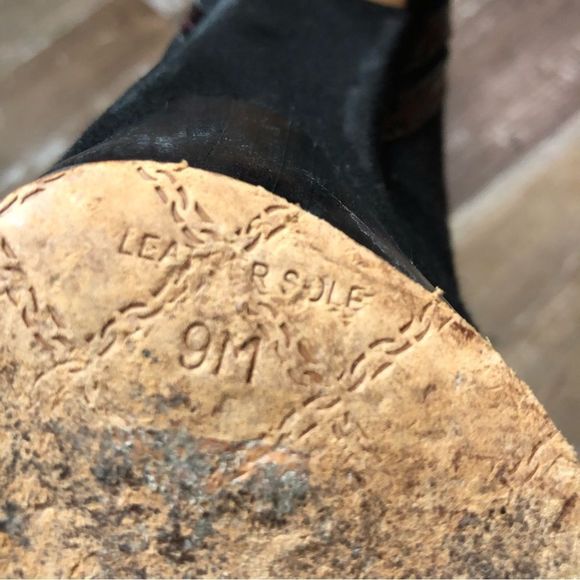 L.A.M.B. high heel booties black w/red stitching size 8M - Picture 8 of 9